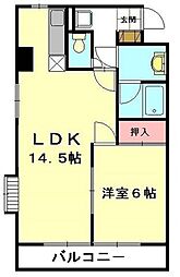 弥作ビル 1LDKの間取図画像