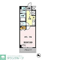 ウィスタリア 1Kの間取図画像