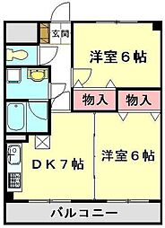 ステイライズK 2DKの間取図画像