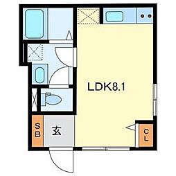 ウィズハイムK ワンルームの間取図画像