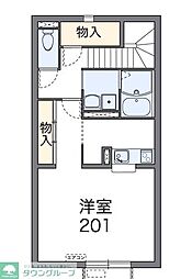 レオネクストマンダリーヌ6 ワンルームの間取図画像