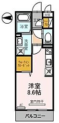 フェルカ ワンルームの間取図画像