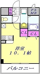 メゾンドレイ 1Kの間取図画像