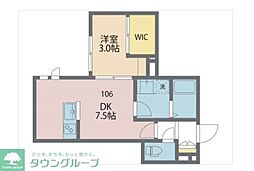 King&Princess1番館 1DKの間取図画像