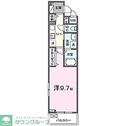 久喜市西大輪3丁目アパート 1Kの間取図画像