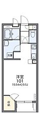 レオネクストウエストP-α ワンルームの間取図画像