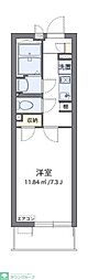 クレイノ陸王 1Kの間取図画像