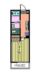 ユーフォリア 1Kの間取図画像