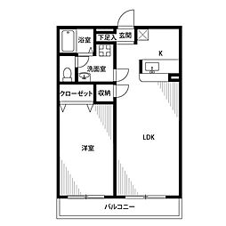 アムールミムラ 1LDKの間取図画像