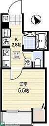 エクセラン大宮 1Kの間取図画像