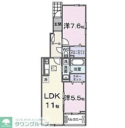 フランシーズコート行田 2LDKの間取図画像