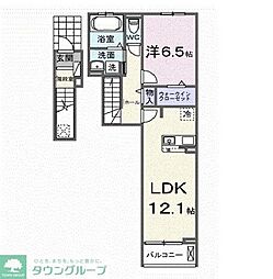 フランシーズコート行田 1LDKの間取図画像