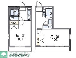 レオパレスエクレール 1Kの間取図画像