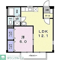ビューテラス1 1LDKの間取図画像