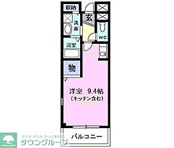 リヴィエール ワンルームの間取図画像