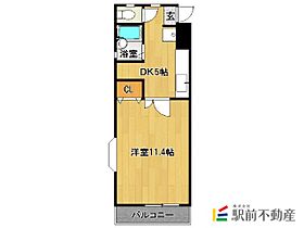 エトランゼV 407 ｜ 福岡県久留米市中央町9-7（賃貸アパート1K・4階・33.60㎡） その2