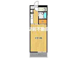 エトランゼ3宮本 1Kの間取図画像
