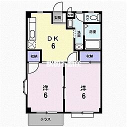 ドルチェ宮ノ陣 2DKの間取図画像