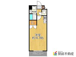 LEAD中央町 ワンルームの間取図画像