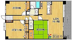 エバーライフネアシティ久留米壱番館 3LDKの間取図画像
