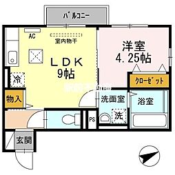 セジュール・パルティノス 1LDKの間取図画像