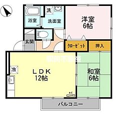 リヴァージュ 2LDKの間取図画像