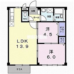 コーポサカイ3 2LDKの間取図画像