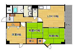 ブライトンヒル佐伯 3LDKの間取図画像