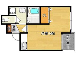 京都友禅文化会館 1Kの間取図画像