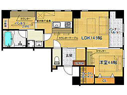 ROOM-SOAR御所西 1SLDKの間取図画像