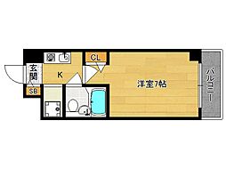 パラドール西院パート2 1Kの間取図画像