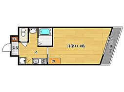 アネックス西院 1Kの間取図画像