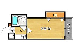 メゾンブランシュ2 1Kの間取図画像