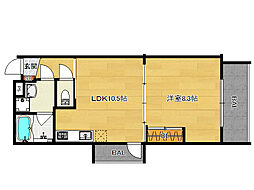 佗助の館 1LDKの間取図画像