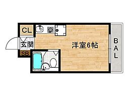ネクスタ桂 1Kの間取図画像