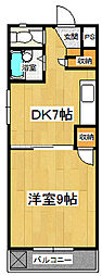 井方ビル 1DKの間取図画像