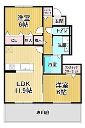 ヴェルドミール 2LDKの間取図画像