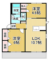 シャーメゾン藍住D 2LDKの間取図画像