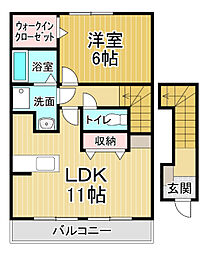 ランブロス 1LDKの間取図画像