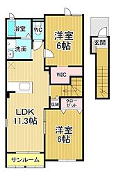 グランメール1 2LDKの間取図画像