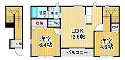 シャーメゾンジェルメB 2LDKの間取図画像