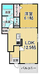グラン・シエル 1LDKの間取図画像