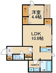 FLATS（フラッツ） 1階1LDKの間取り