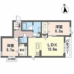 グランメゾン諏訪 2LDKの間取図画像
