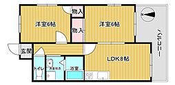 春本ビル 2LDKの間取図画像