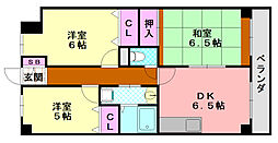 トルナーレ平野 3DKの間取図画像
