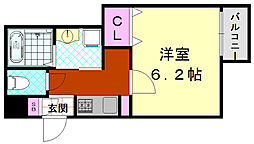 H-maison平野本町 1Kの間取図画像