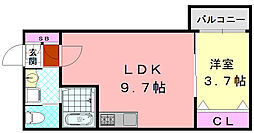 H-maison衣摺III 1LDKの間取図画像