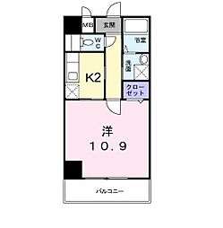 ウエストワン東大阪 1Kの間取図画像