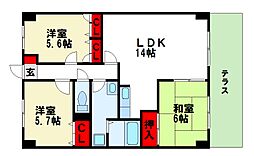 ディナスティVIII 2階3LDKの間取り